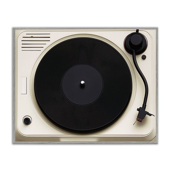 Stupell Industries Classic Tunes Turntable Gray Framed Giclee Art design by Annabelle Hall, 11 x 14
