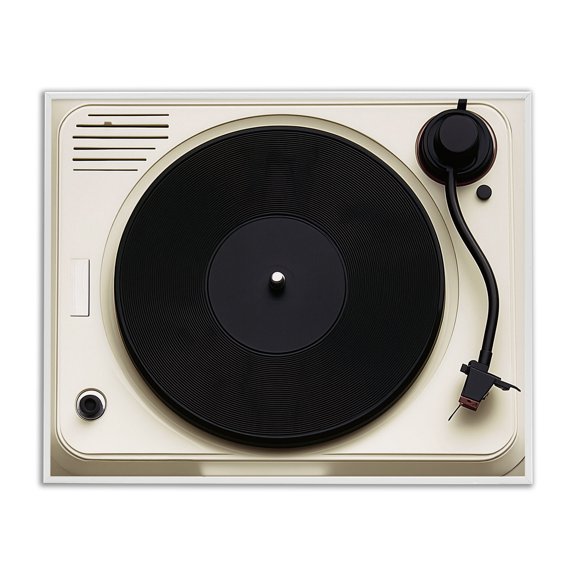 Stupell Industries Classic Tunes Turntable White Framed Giclee Art design by Annabelle Hall, 24 x 30
