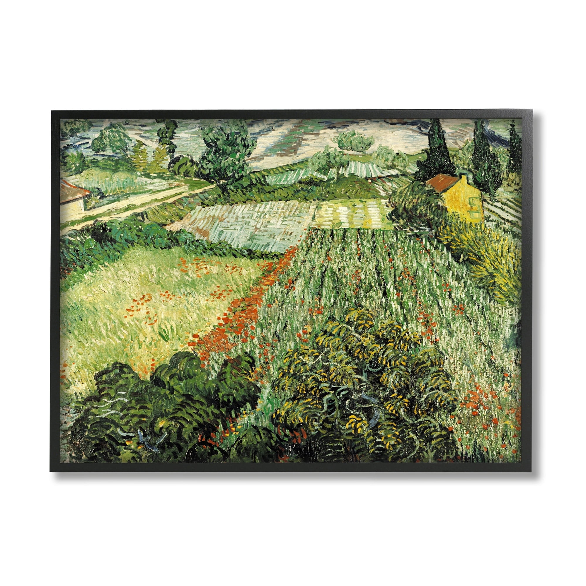 Stupell Industries Classic Van Gogh Field Painting Feld Mit Mohnblumen Black Framed by Vincent Van Gogh