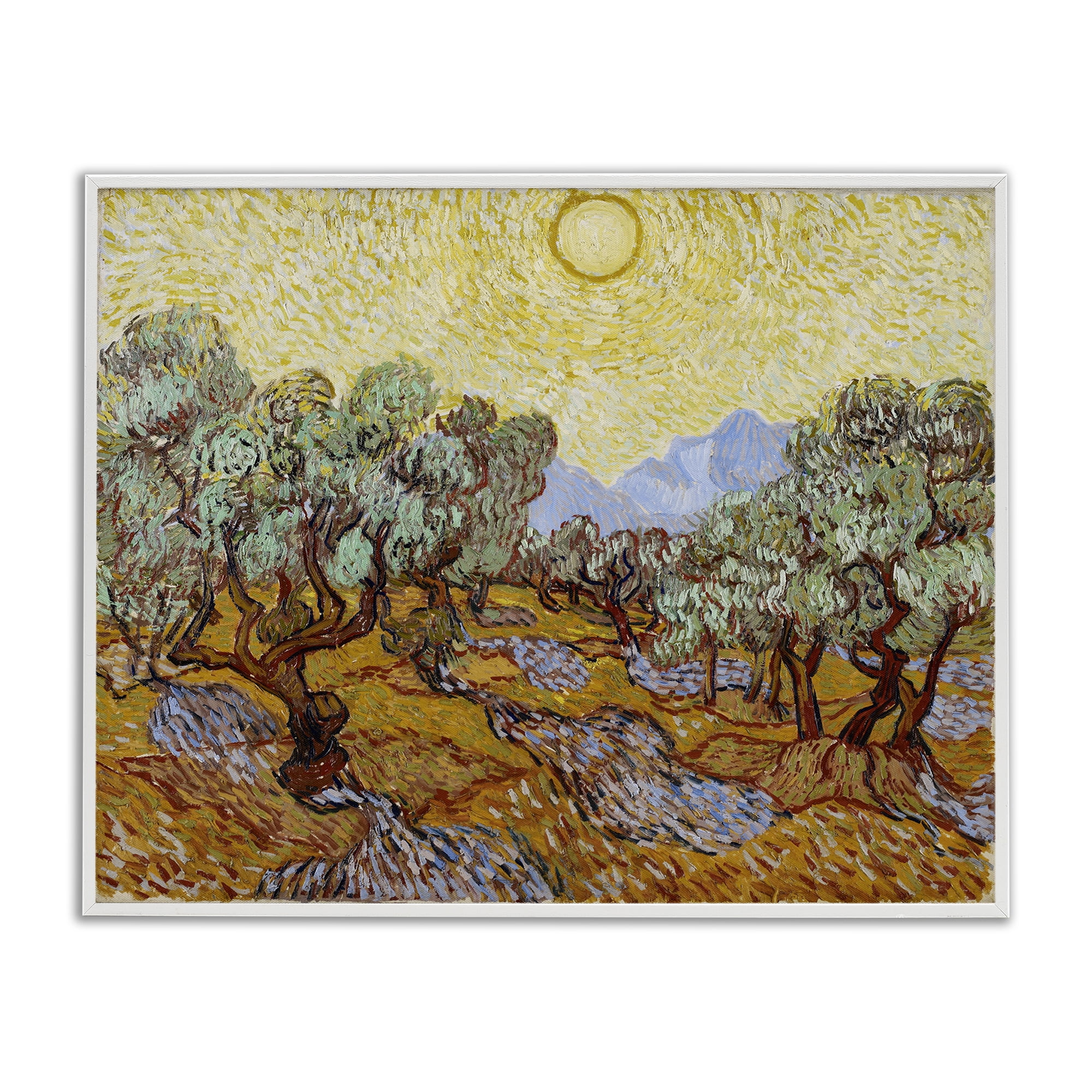 Stupell Industries Classic Van Gogh Olive Trees Landscape & Nature Painting White Framed Art Print Wall Art, 14 x 11