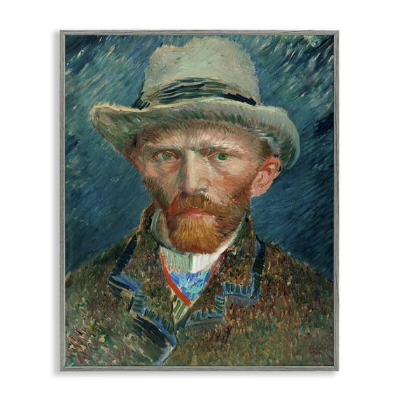 Stupell Industries Classic Van Gogh Portrait People Painting Gray Framed Art Print Wall Art, 24 x 30