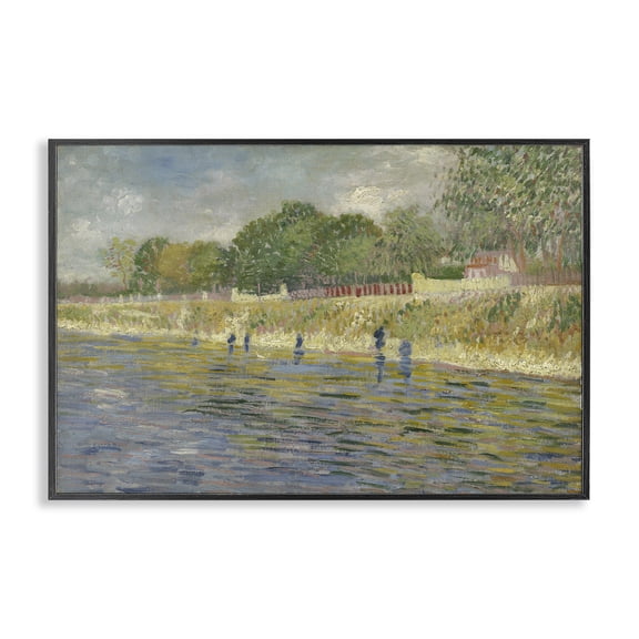 Stupell Industries Classic Van Gogh River Landscape Landscape & Nature Painting Black Framed Art Print Wall Art, 30 x 20
