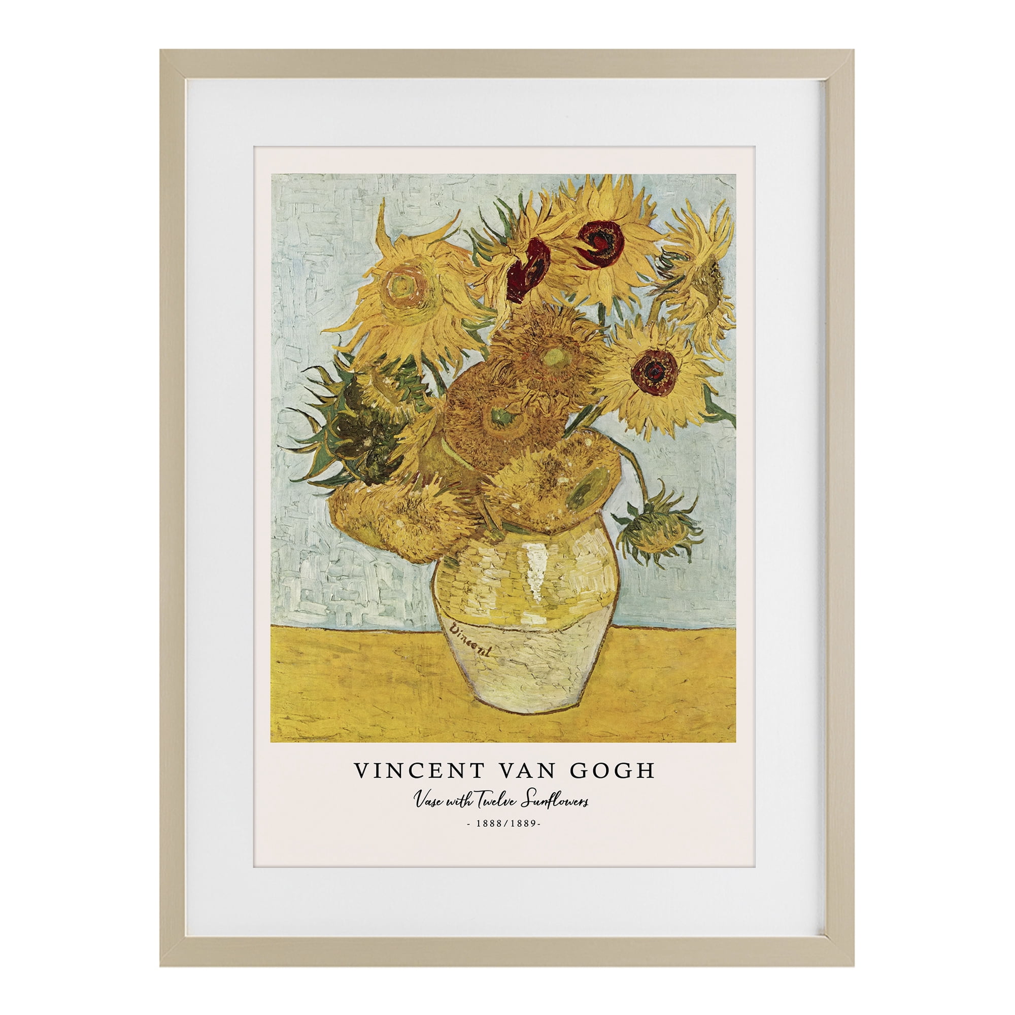 Stupell Industries Classic Vase with Twelve Sunflowers Birch Framed Print Under Glass, design by Vintage Hustle
