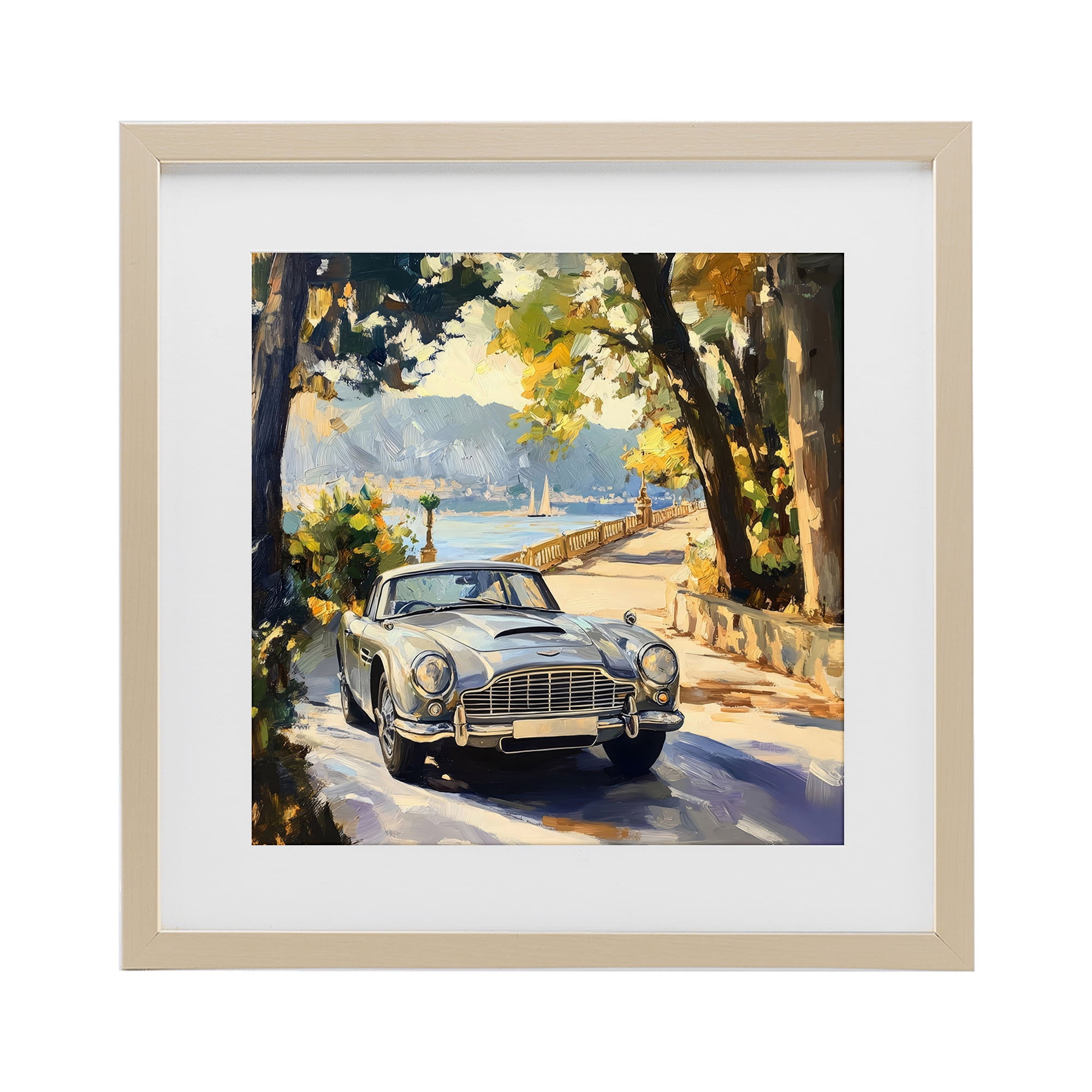 Stupell Industries Classic View of Seaside Drive Birch Framed Print Under Glass, design by Creative Studio