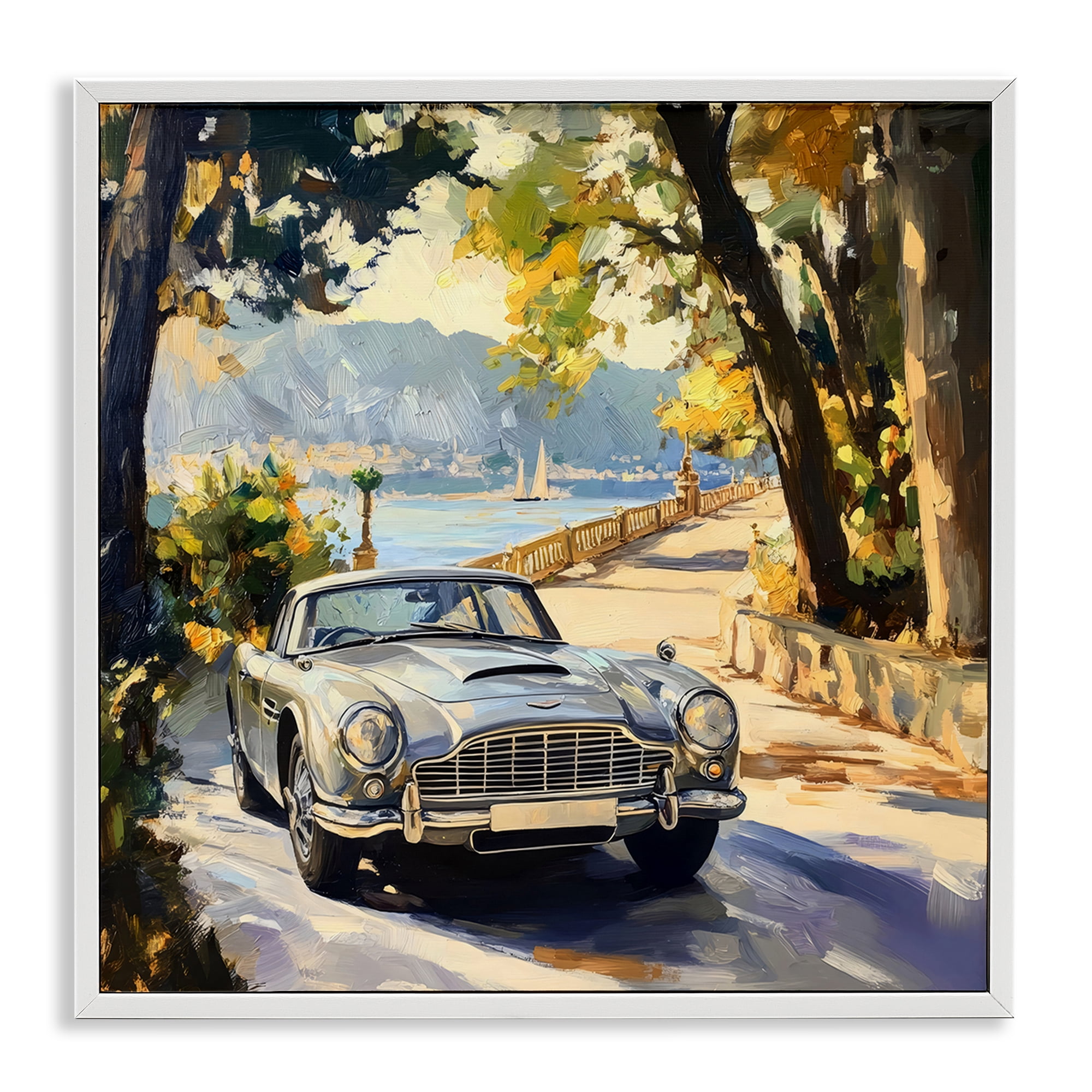 Stupell Industries Classic View of Seaside Drive White Framed Giclee Art, design by Creative Studio