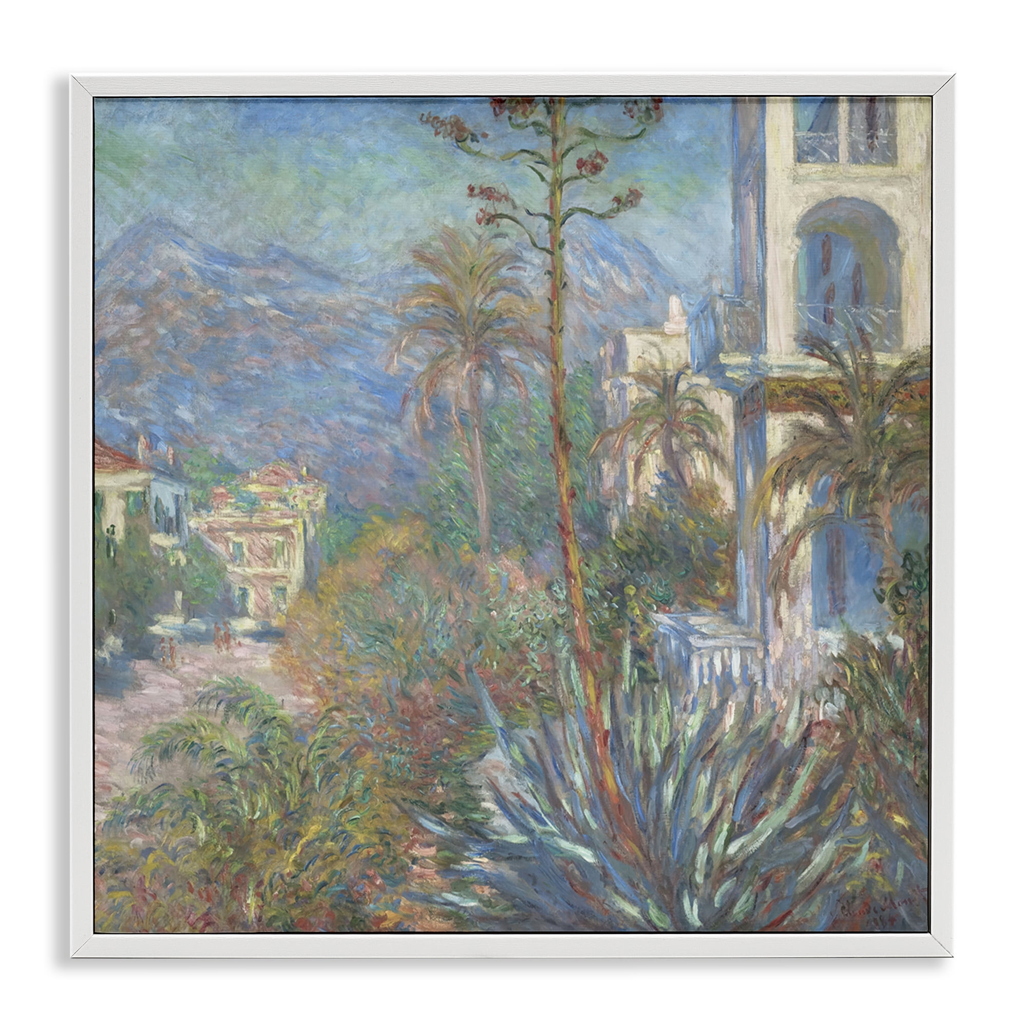 Stupell Industries Classic Villas at Bordighera Landscape & Nature Painting White Framed Art Print Wall Art, 24 x 24