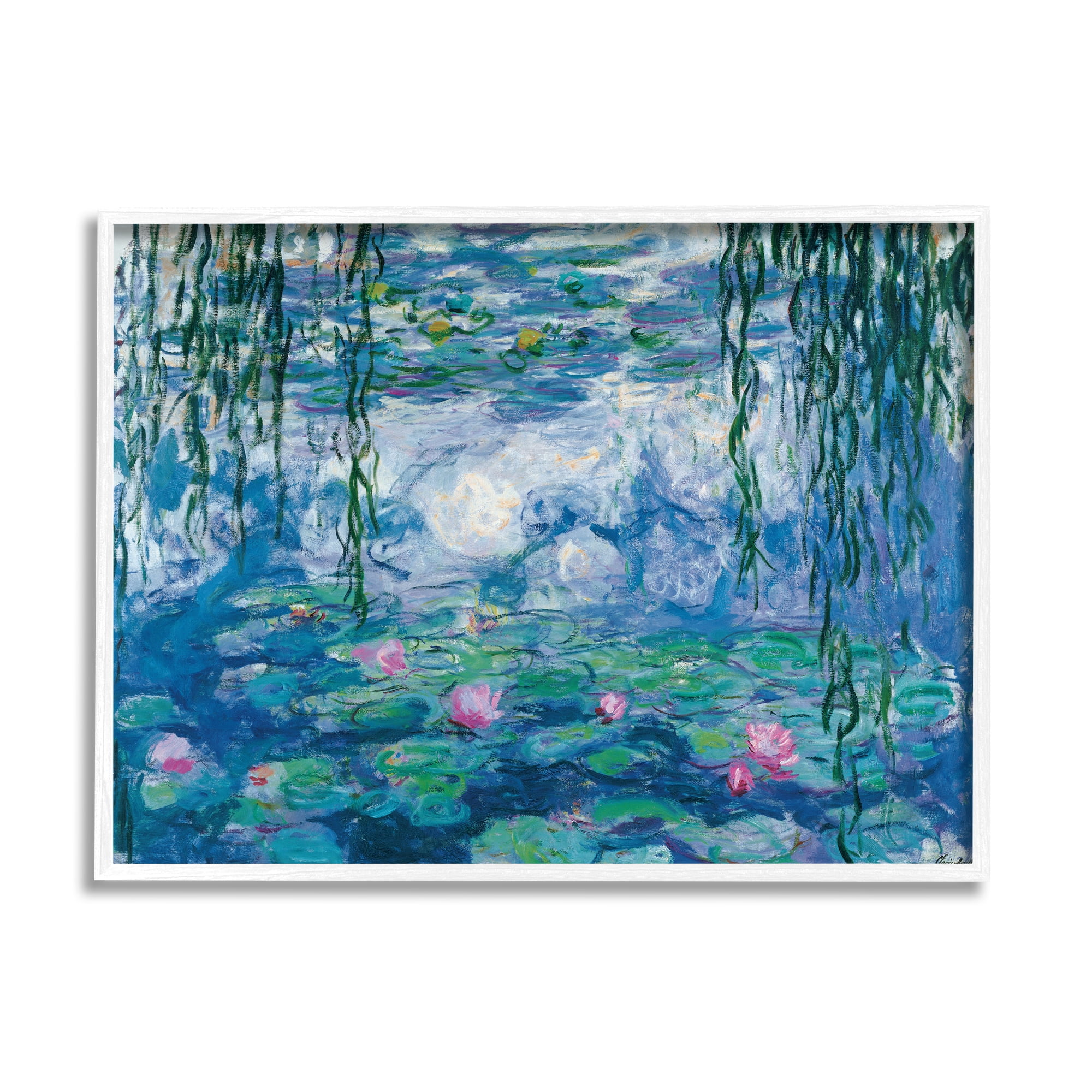 Stupell Industries Classic Water Lilies Painting Monet Pond Detail Framed Art Print Wall Art, 20x16, By Claude Monet