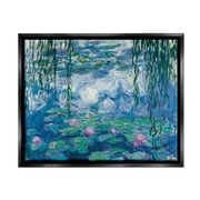 Stupell Industries Classic Water Lilies Painting Monet Pond Detail Jet Black Framed Floating Canvas Wall Art, 16x20, by Claude Monet