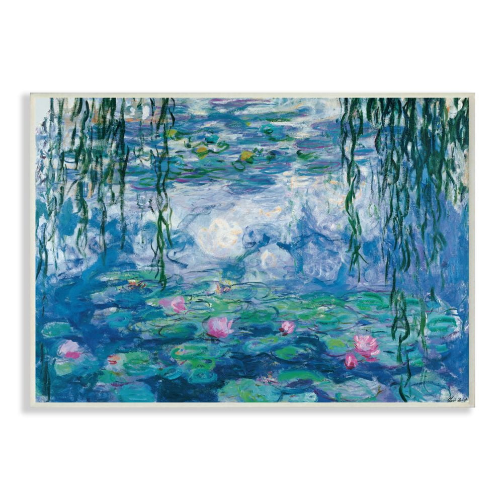 Classic Water Lilies Painting by Monet on MDF Wood Plaque