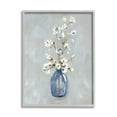 thumbnail image 1 of Stupell Industries Classic White Flower Arrangement Blue Vase Ikebana Painting, 11 x 14, Design by Sally Swatland, 1 of 5