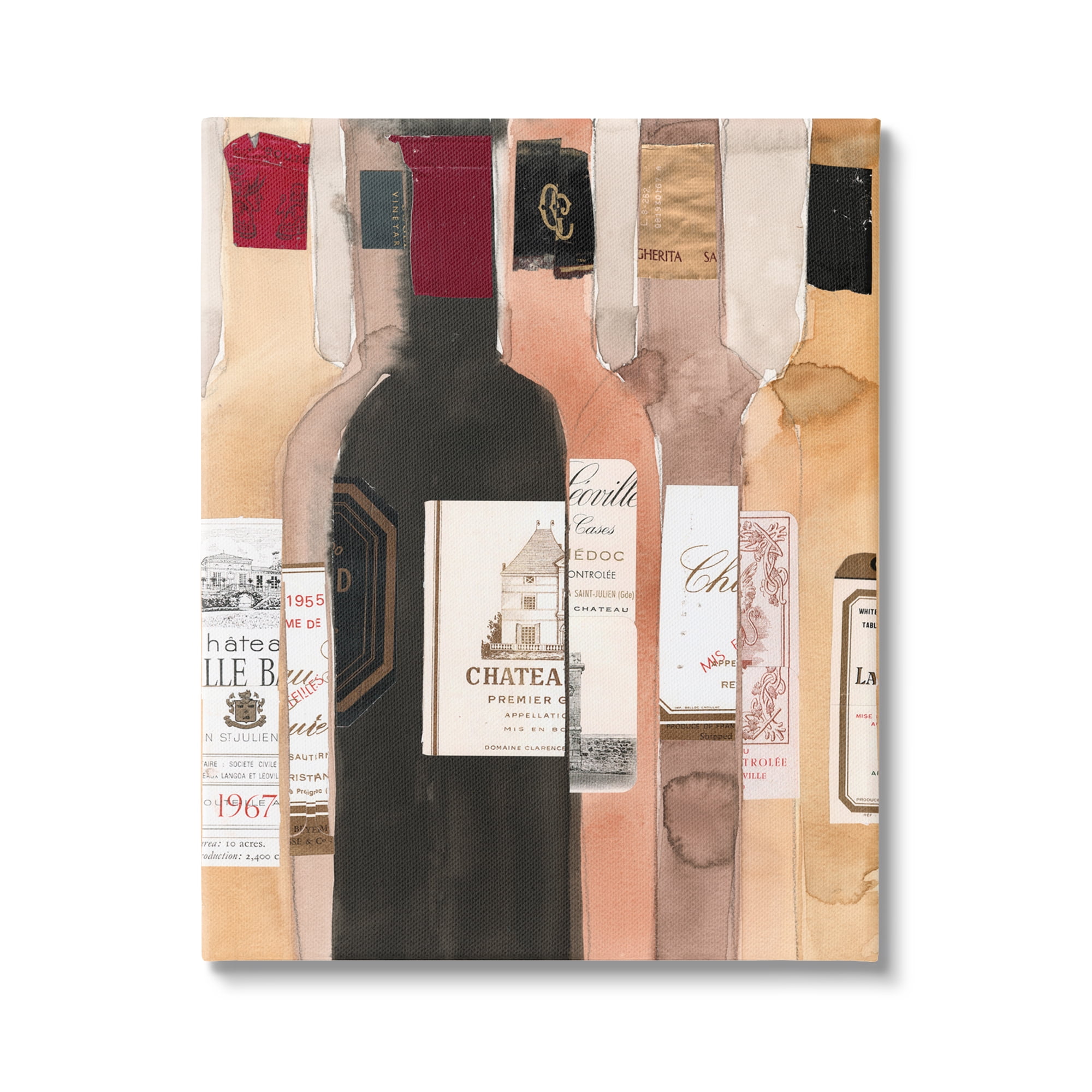 Stupell Industries Classic Wine Champagne Bottles Vintage Theme, 16 x 20, Design by Samuel Dixon