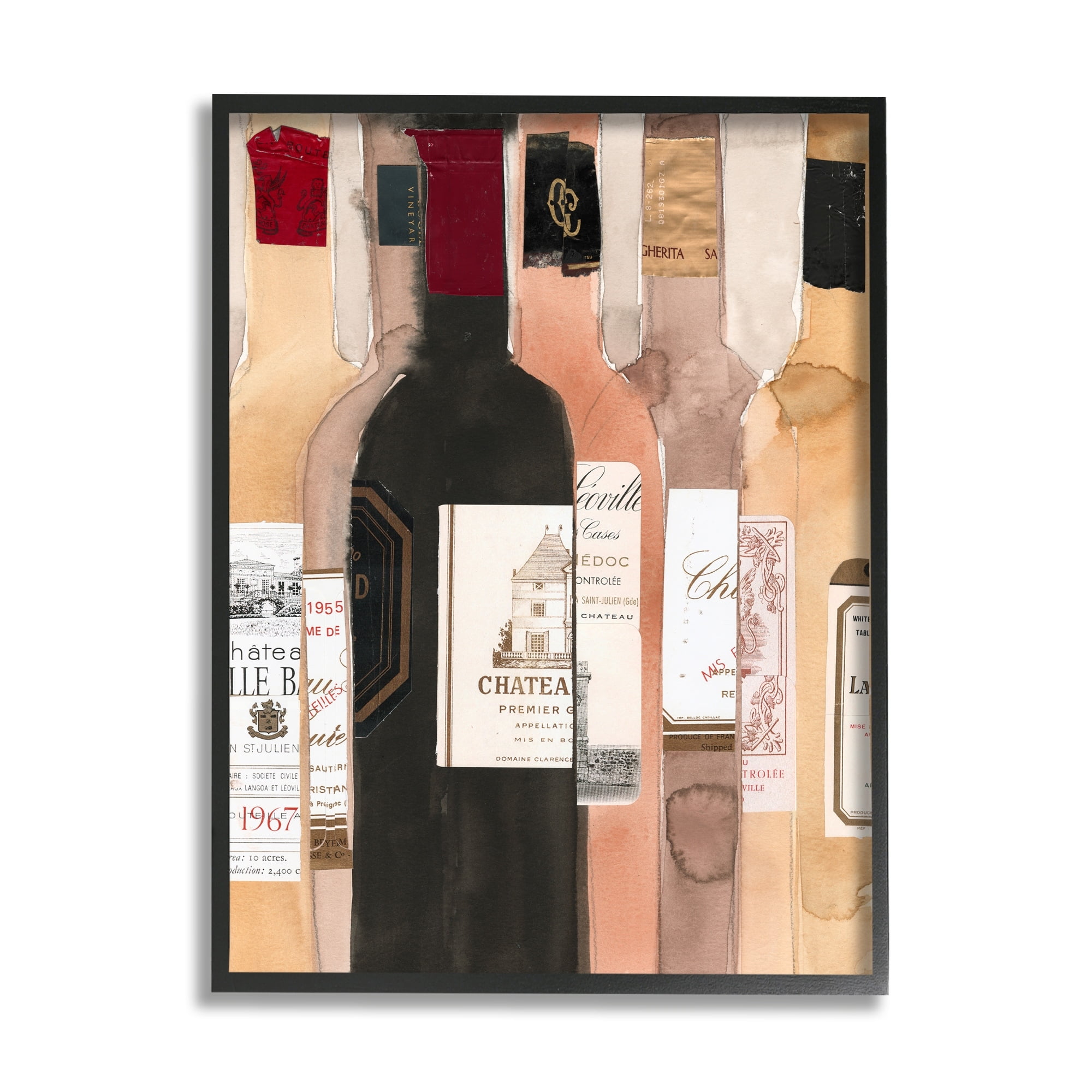 Stupell Industries Classic Wine Champagne Bottles Vintage Theme, 24 x 30, Design by Samuel Dixon