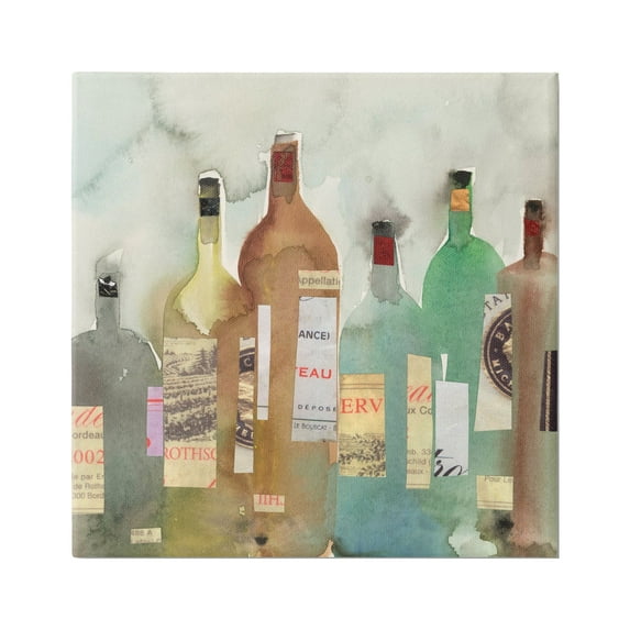Stupell Industries Classic Wine Liquor Bottles Watercolor Collage, 36 x 36, Design by Samuel Dixon