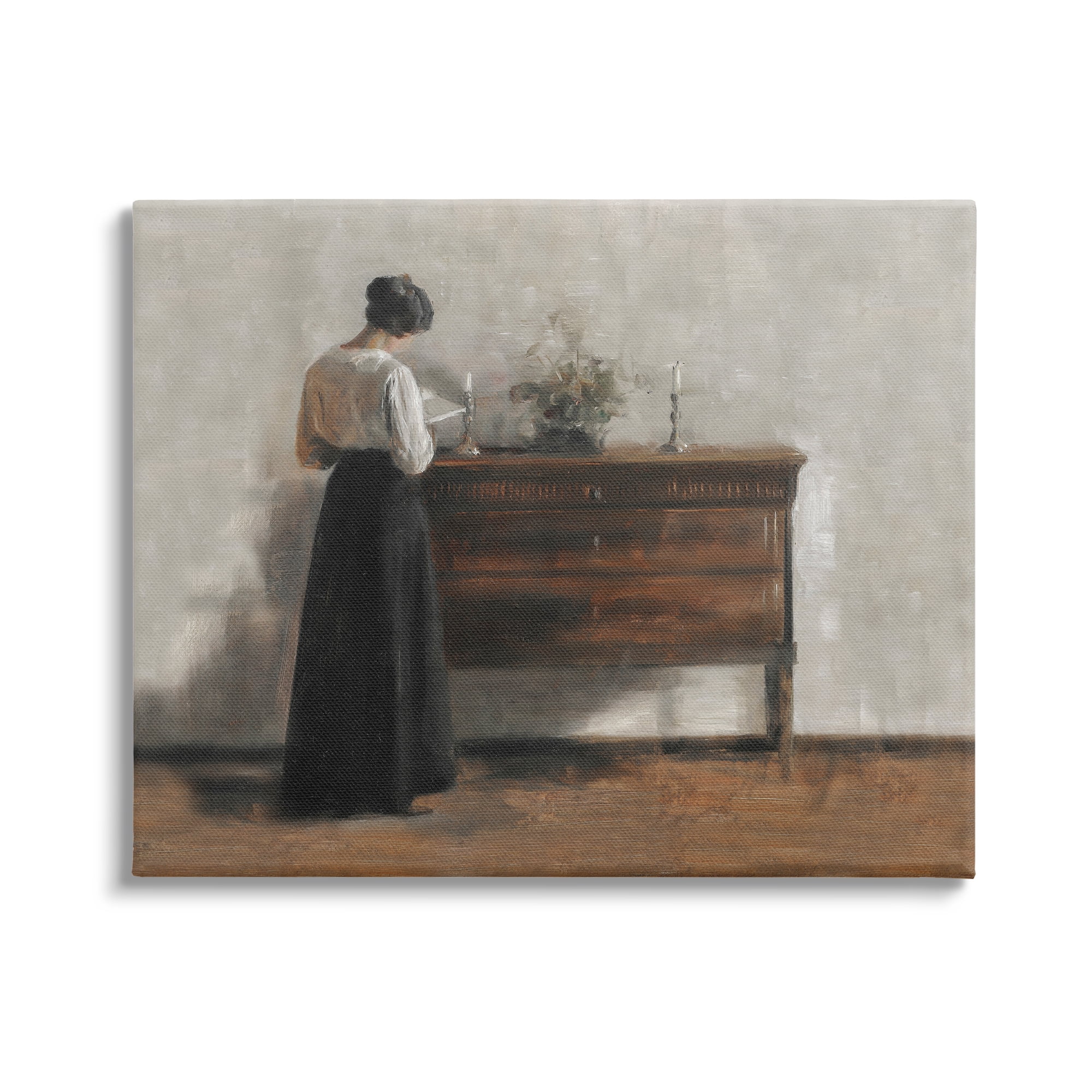 Stupell Industries Classic Woman Reading Literature & Film Painting Gallery Wrapped Canvas Print Wall Art, 30 x 24