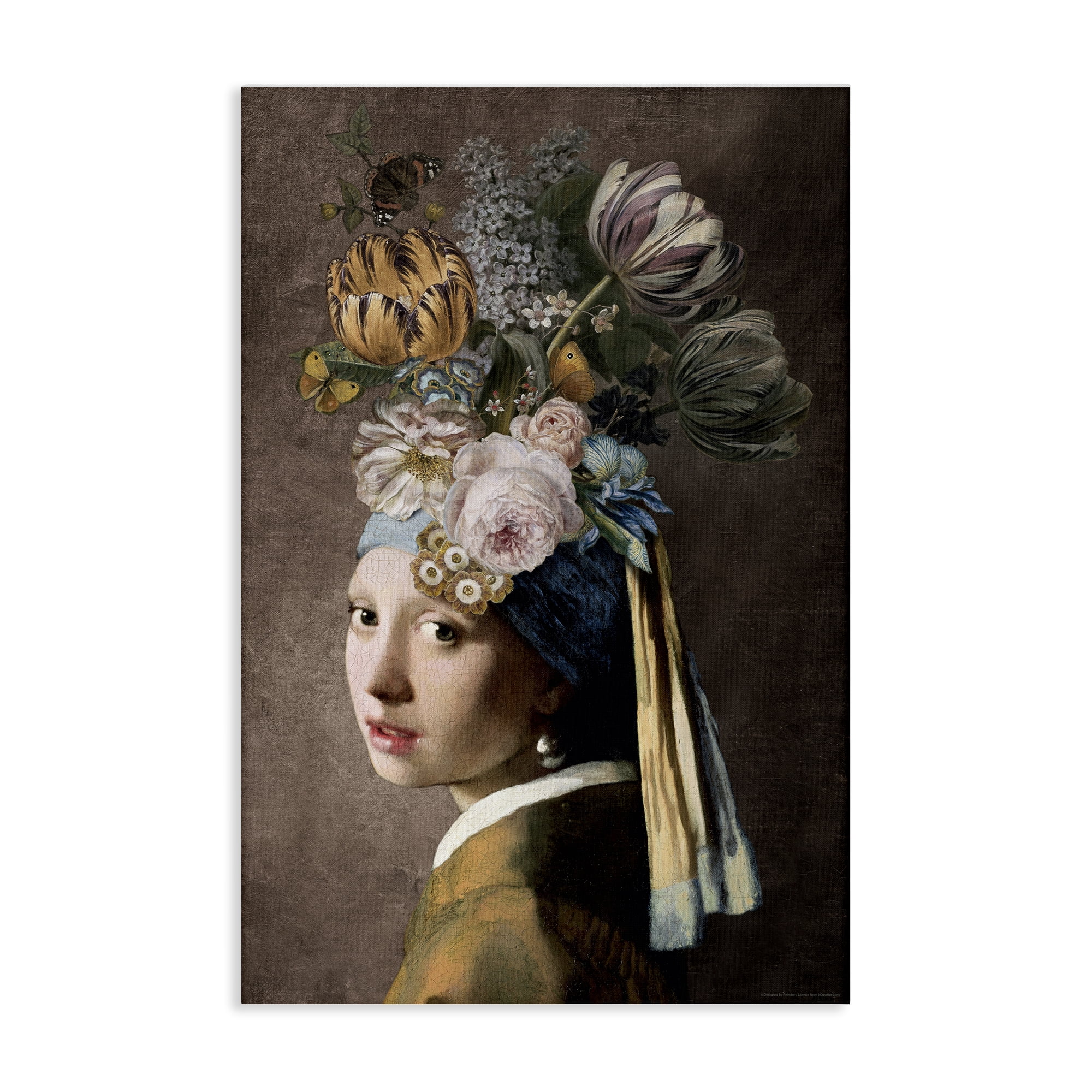 Stupell Industries Classic with Vintage Blooms People Painting Wrapped Canvas Art Print Wall Art, 30 x 45