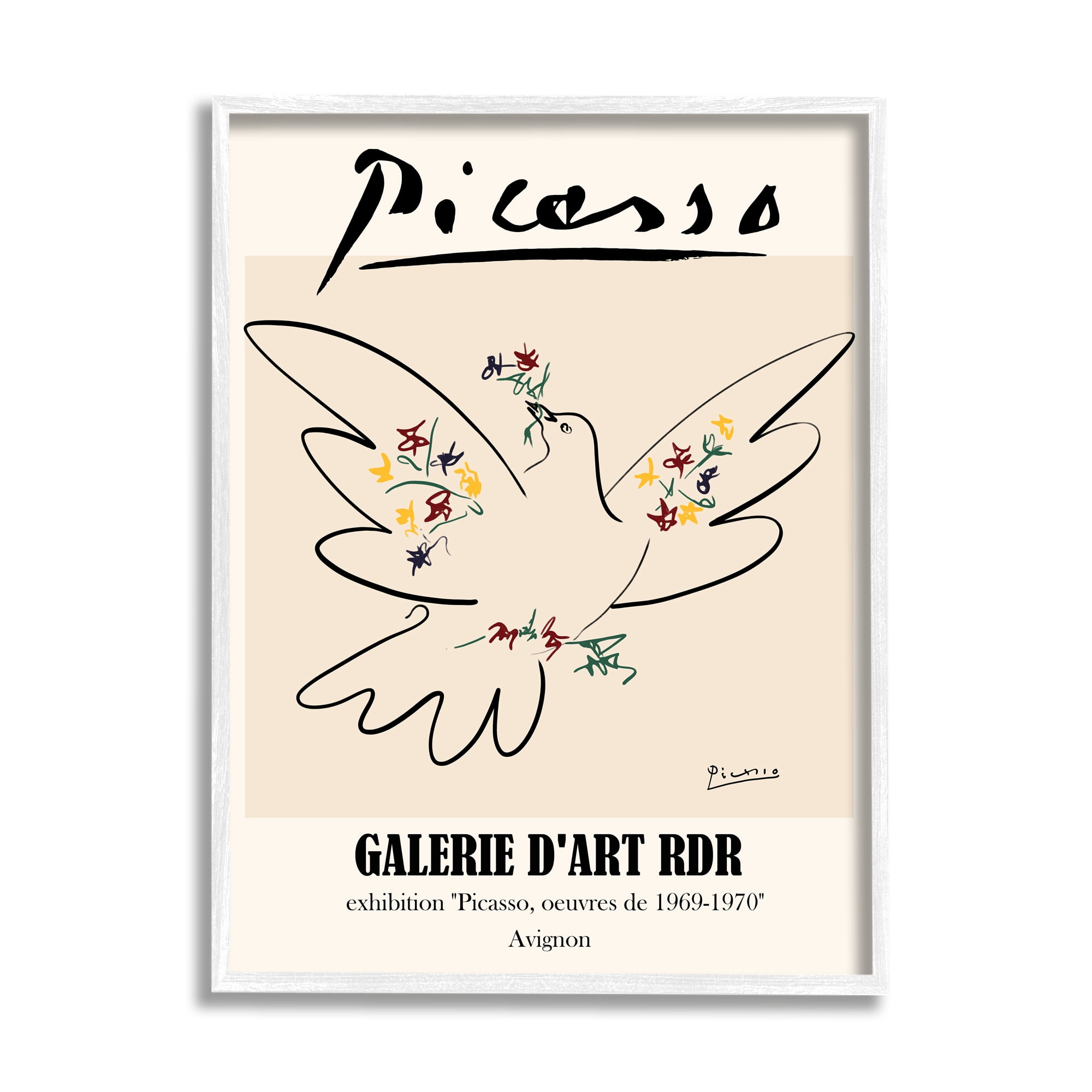 Stupell Industries Classical Abstract Picasso Peace Dove Bird Linework, 11 x 14, Designed by Ros Ruseva