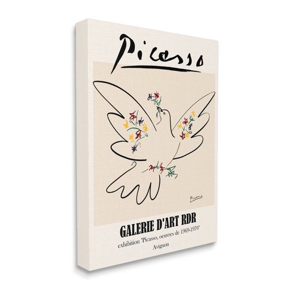 Stupell Industries Classical Abstract Picasso Peace Dove Bird Linework, 16 x 20, Designed by Ros Ruseva