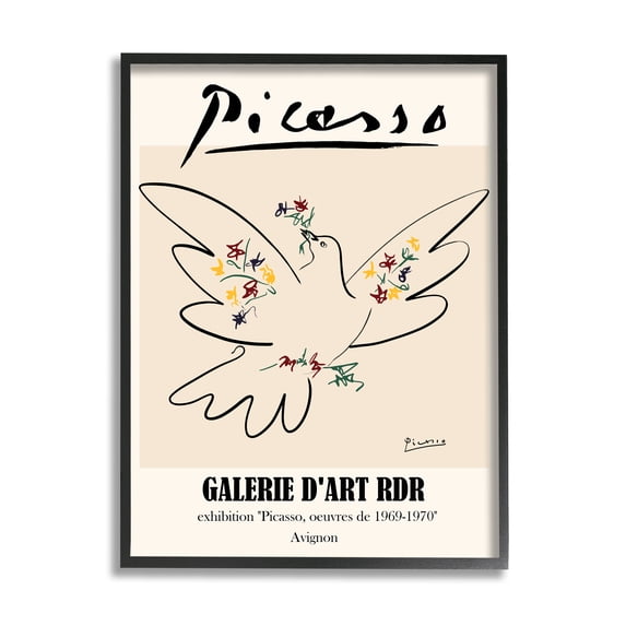 Stupell Industries Classical Abstract Picasso Peace Dove Bird Linework, 24 x 30, Designed by Ros Ruseva