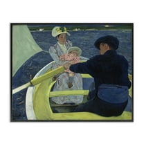 Stupell Industries Classical Boating Party People Painting Black Framed Art Print Wall Art, 14 x 11