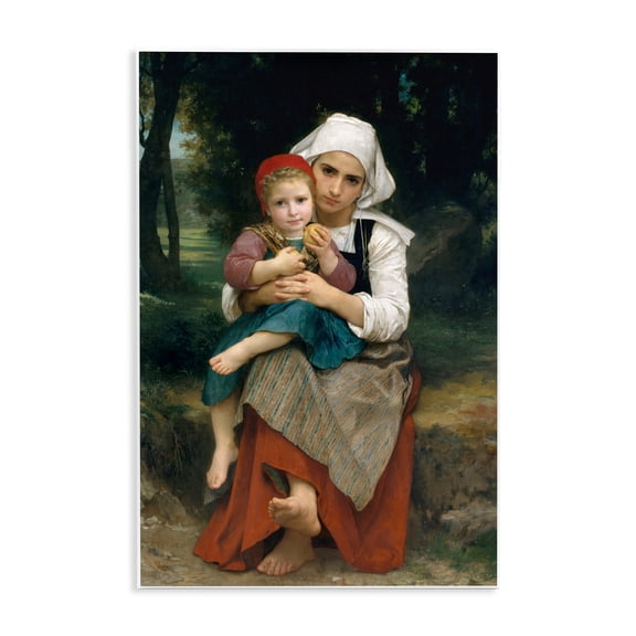 Stupell Industries Classical Bouguereau Brother & Sister Wall Plaque Art, design by William Adolphe Bouguereau