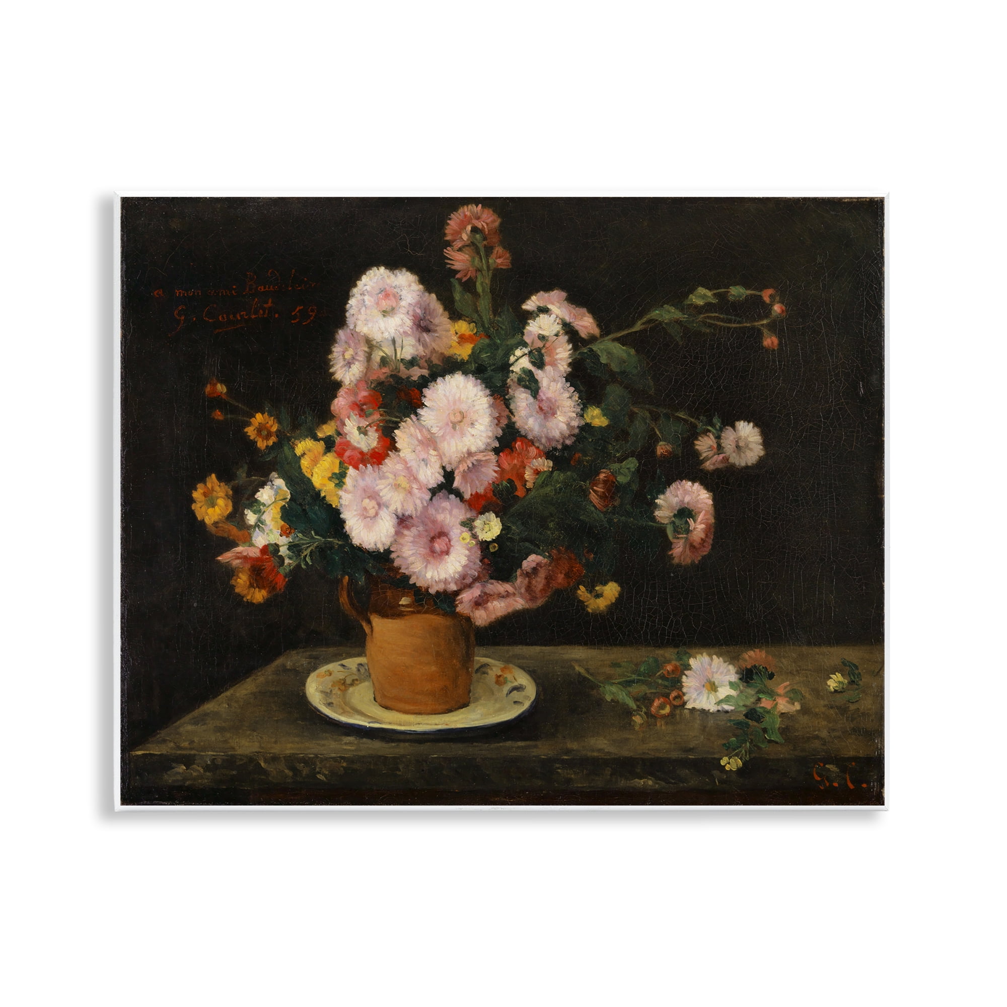 Stupell Industries Classical Bouquet of Asters Plants & Flowers Painting Unframed Art Print Wall Art, 14 x 11