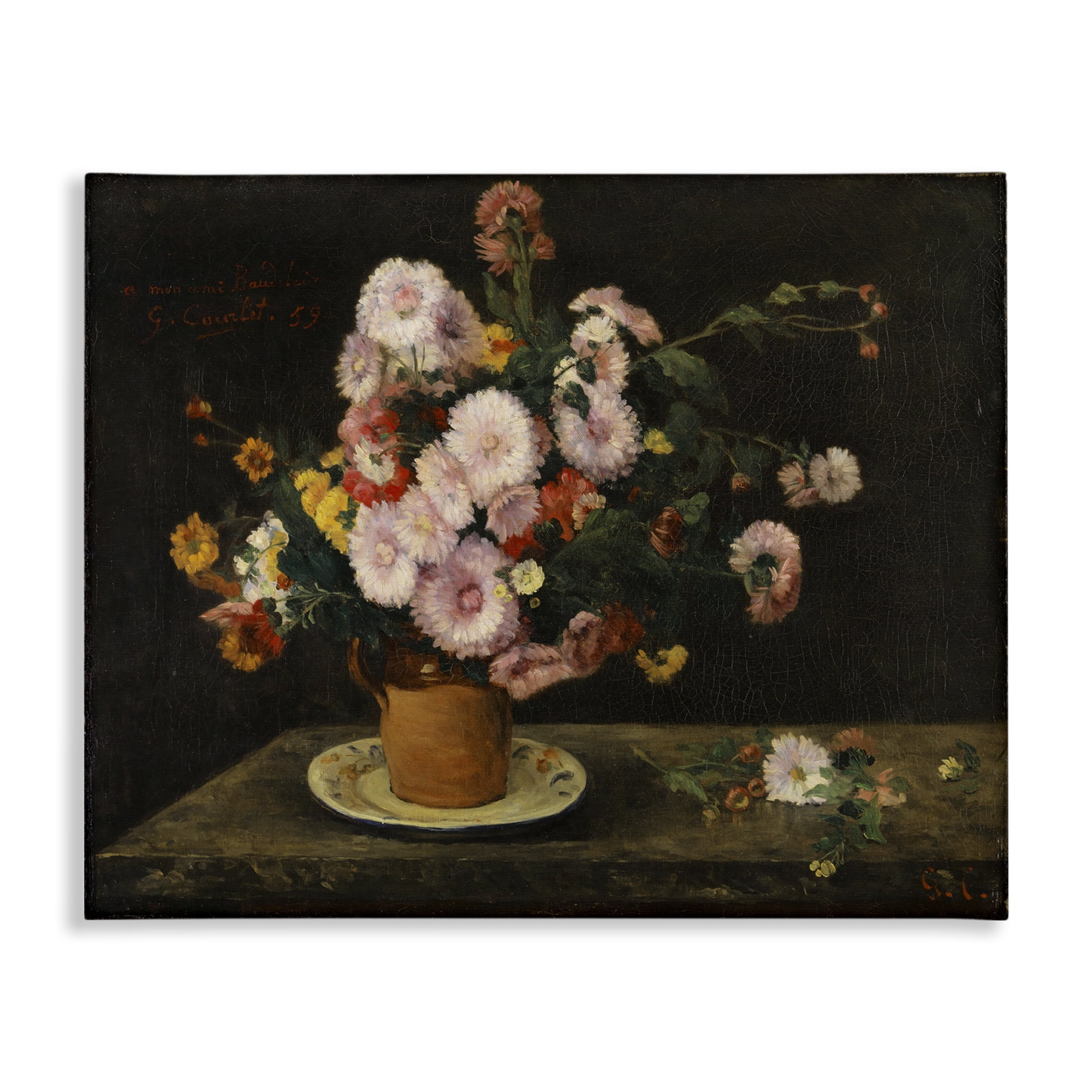 Stupell Industries Classical Bouquet of Asters Plants & Flowers Painting Wrapped Canvas Art Print Wall Art, 30 x 24