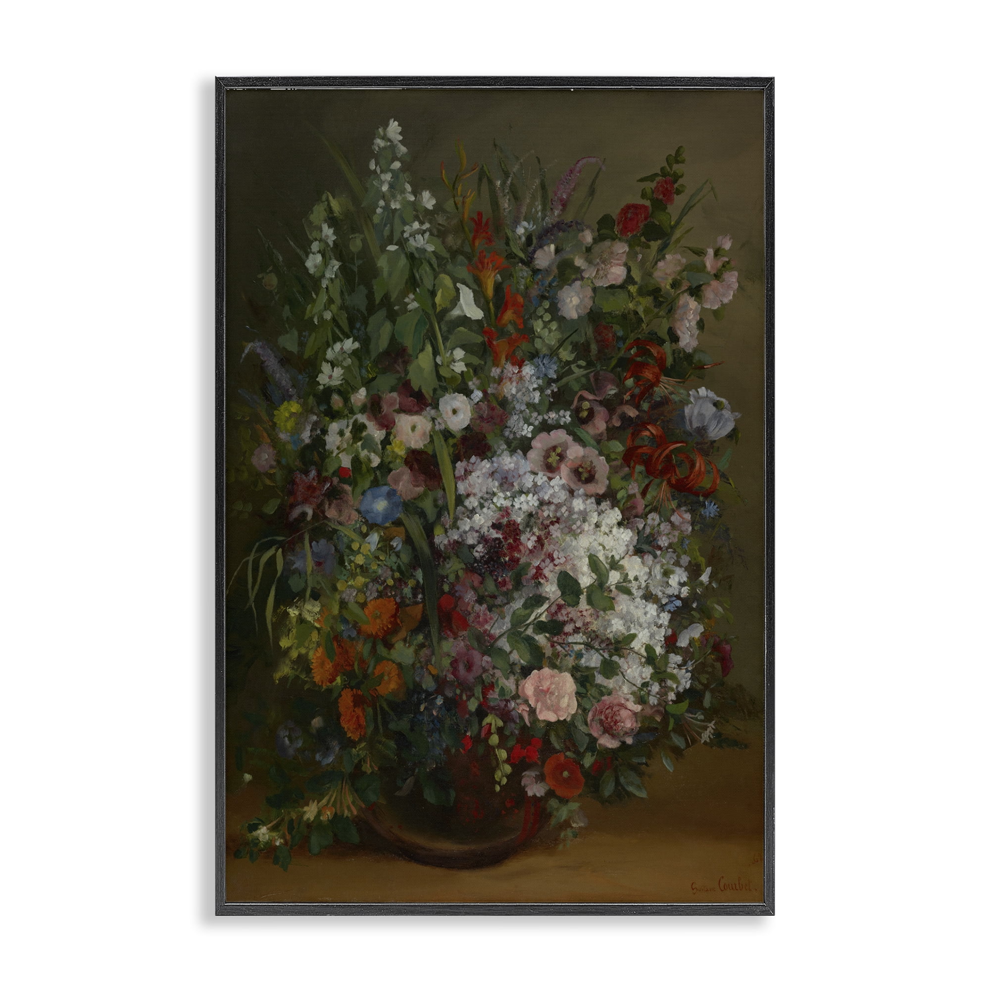Stupell Industries Classical Bouquet of Flowers Plants & Flowers Painting Black Framed Art Print Wall Art, 16 x 24