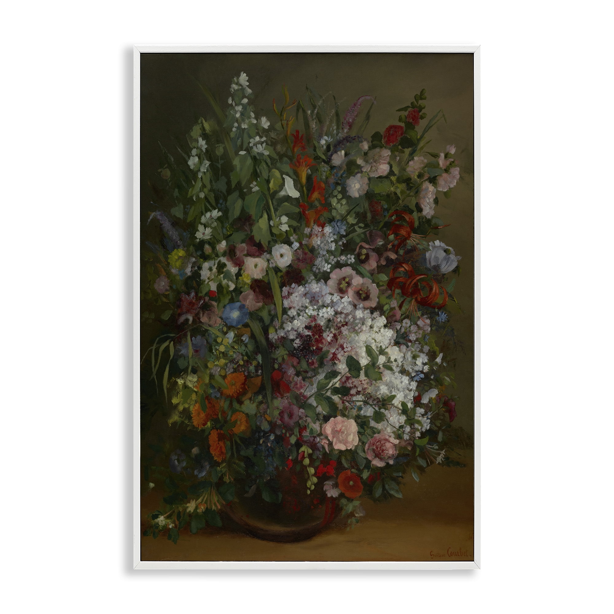 Stupell Industries Classical Bouquet of Flowers Plants & Flowers Painting White Framed Art Print Wall Art, 16 x 24