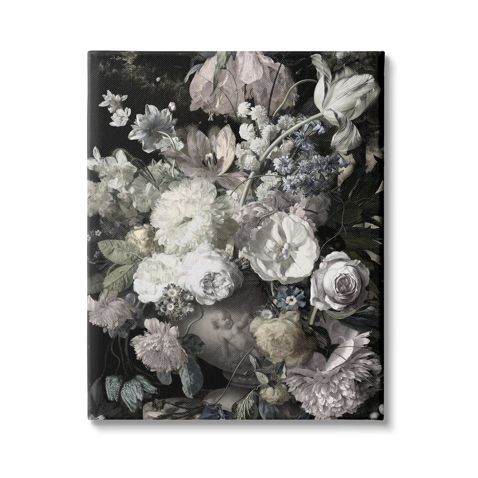Stupell Industries Classical Busy Flower Bouquet Arrangement Vintage Ornate Vase, 24 x 30, Design by Angela McQueen
