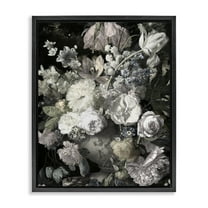 Stupell Industries Classical Busy Flower Bouquet Botanical & Floral Photography Black Floater Framed Canvas Art Print Wall Art, 17 x 21