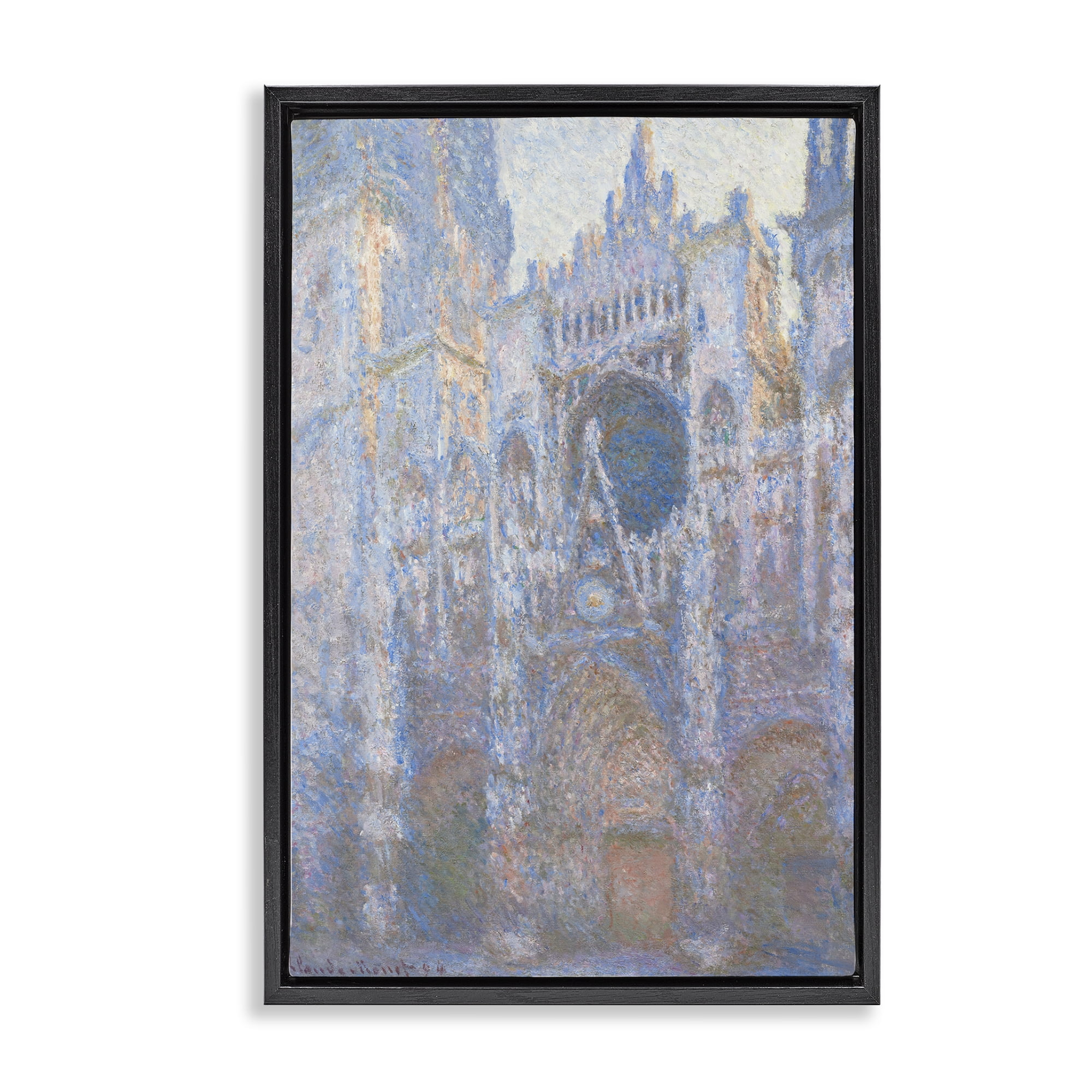 Stupell Industries Classical Cathedral Façade Buildings & Architecture Painting Black Floater Framed Canvas Art Print Wall Art, 17 x 25
