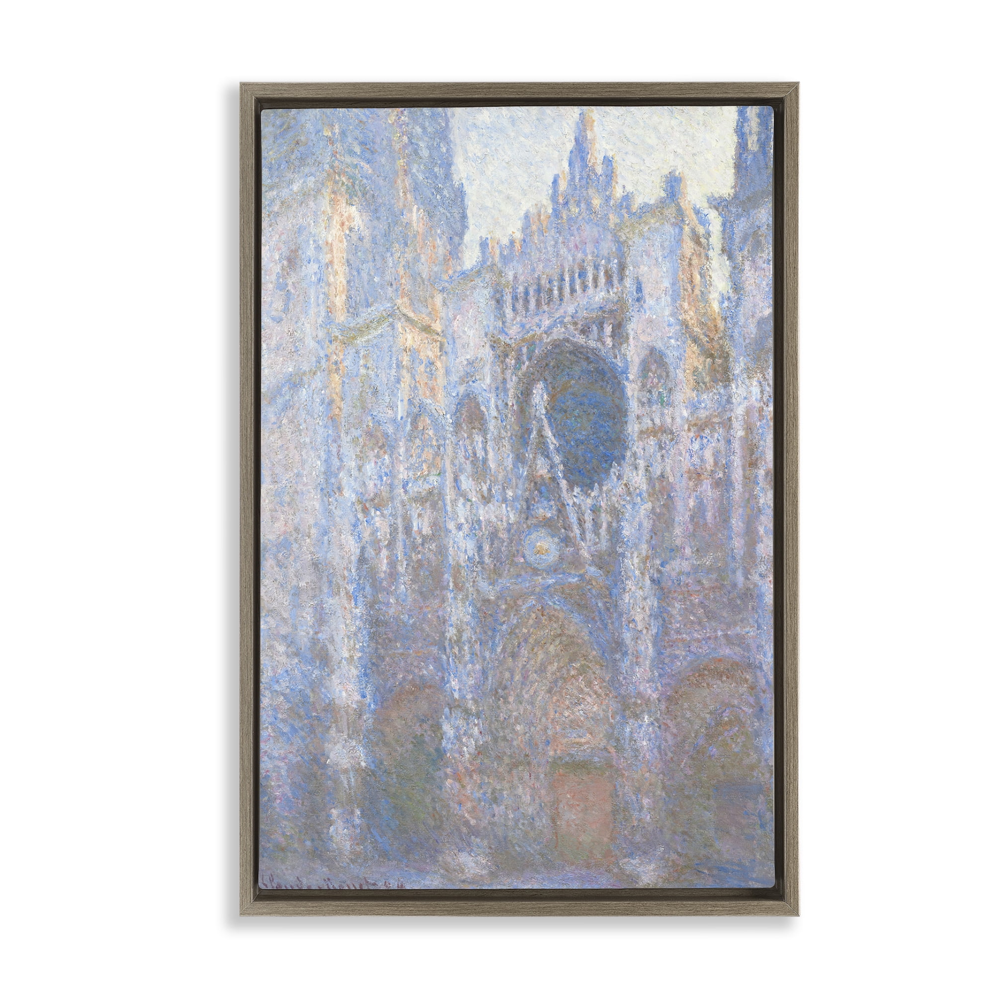 Stupell Industries Classical Cathedral Façade Buildings & Architecture Painting Brown Floater Framed Canvas Art Print Wall Art, 21 x 31