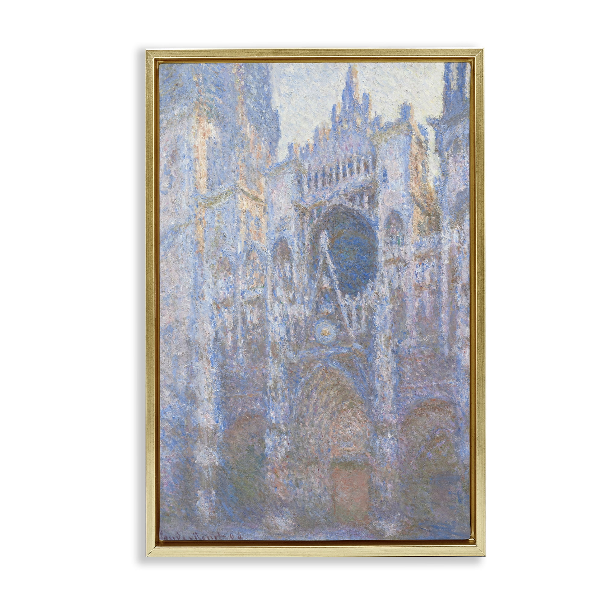 Stupell Industries Classical Cathedral Façade Buildings & Architecture Painting Gold Floater Framed Canvas Art Print Wall Art, 17 x 25