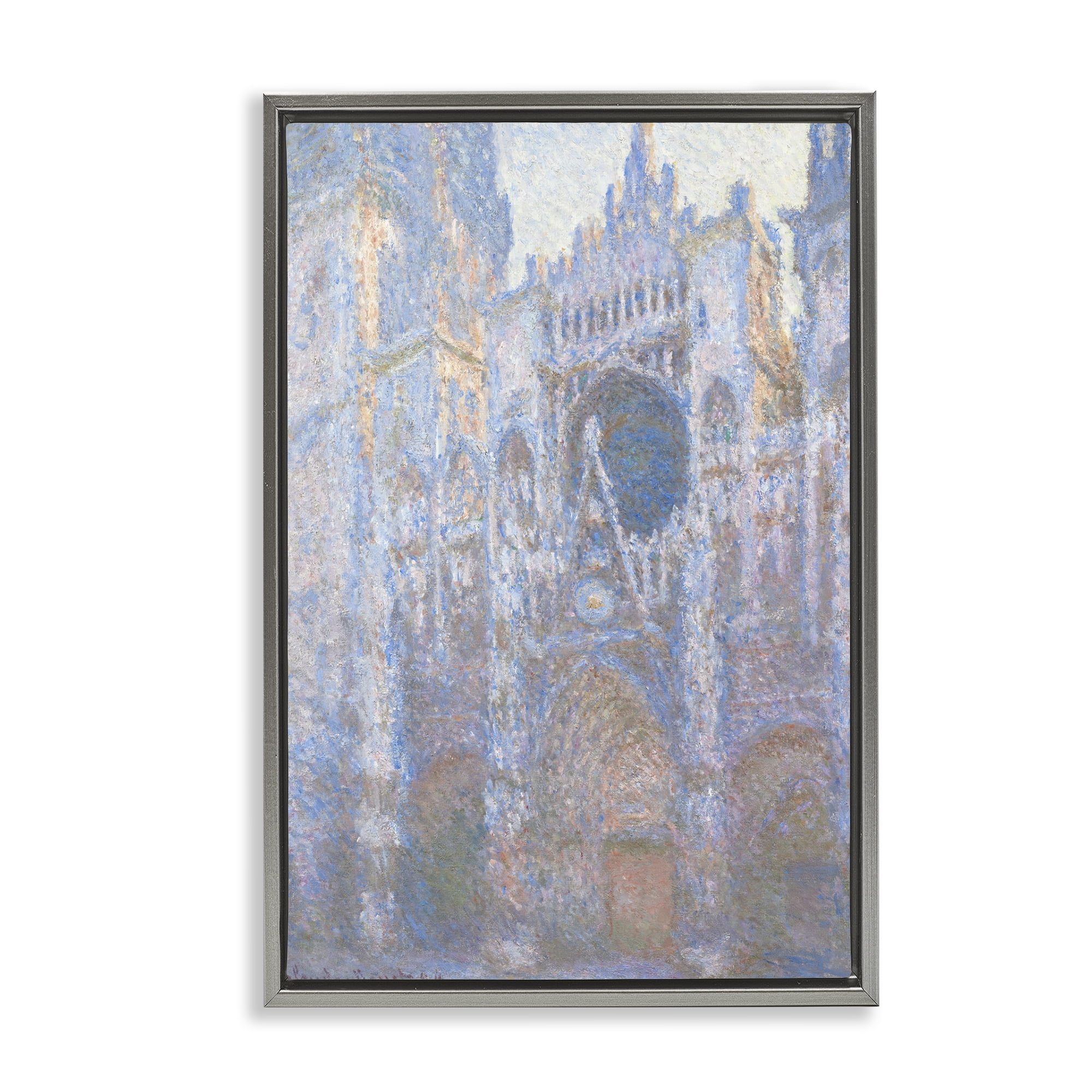 Stupell Industries Classical Cathedral Façade Buildings & Architecture Painting Gray Floater Framed Canvas Art Print Wall Art, 17 x 25