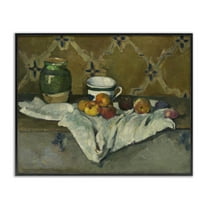 Stupell Industries Classical Cezanne Still Life Food & Beverage Painting Black Framed Art Print Wall Art, 14 x 11