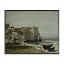 Stupell Industries Classical Cliffs After Strom Landscape & Nature Painting Black Framed Art Print Wall Art, 14 x 11