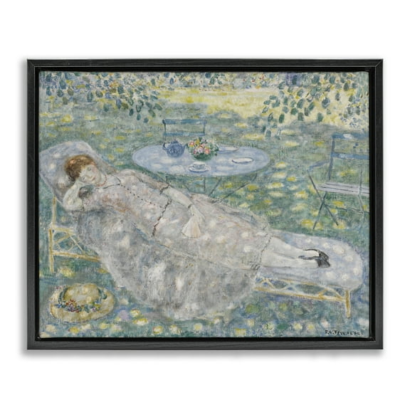 Stupell Industries Classical Frieseke Portrait Landscape & Nature Painting Black Floater Framed Canvas Art Print Wall Art, 21 x 17