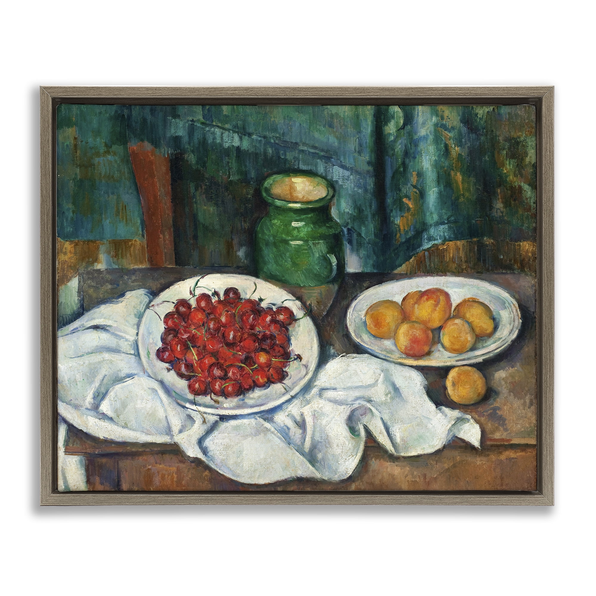 Stupell Industries Classical Fruit Still Life Food & Beverage Painting Brown Floater Framed Canvas Art Print Wall Art, 21 x 17