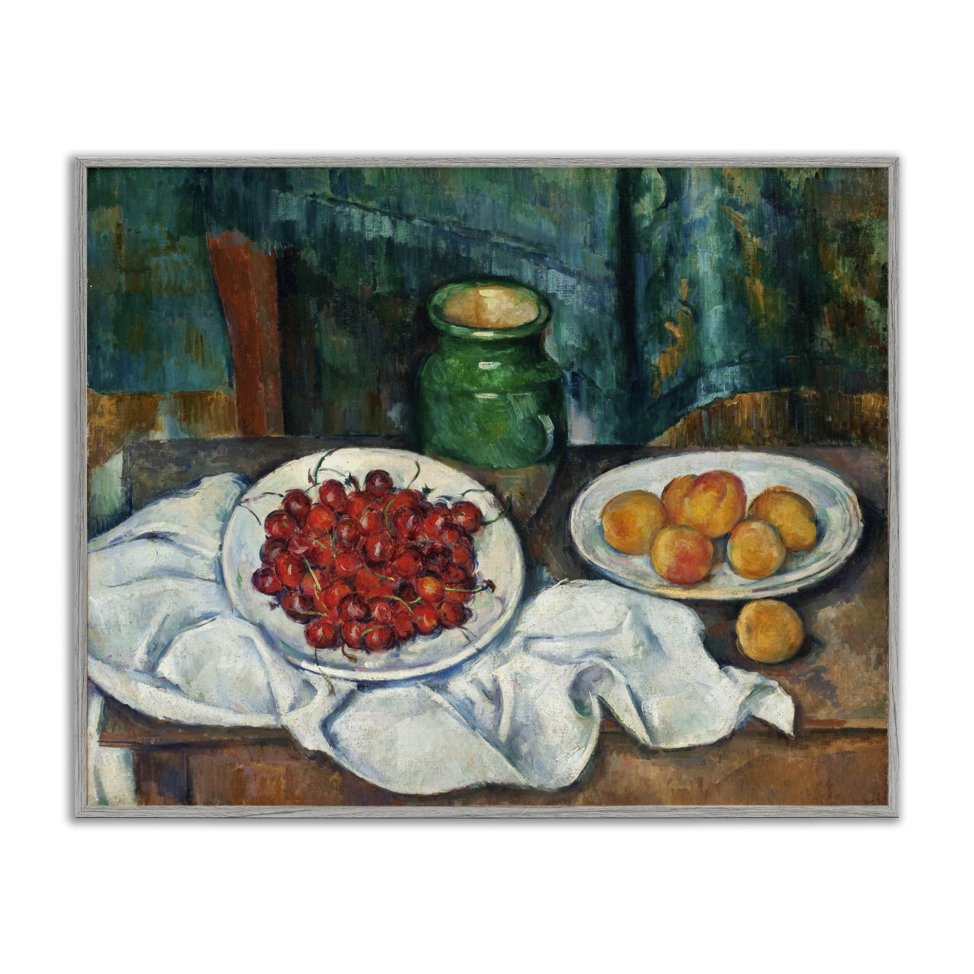 Stupell Industries Classical Fruit Still Life Food & Beverage Painting Gray Framed Art Print Wall Art, 14 x 11