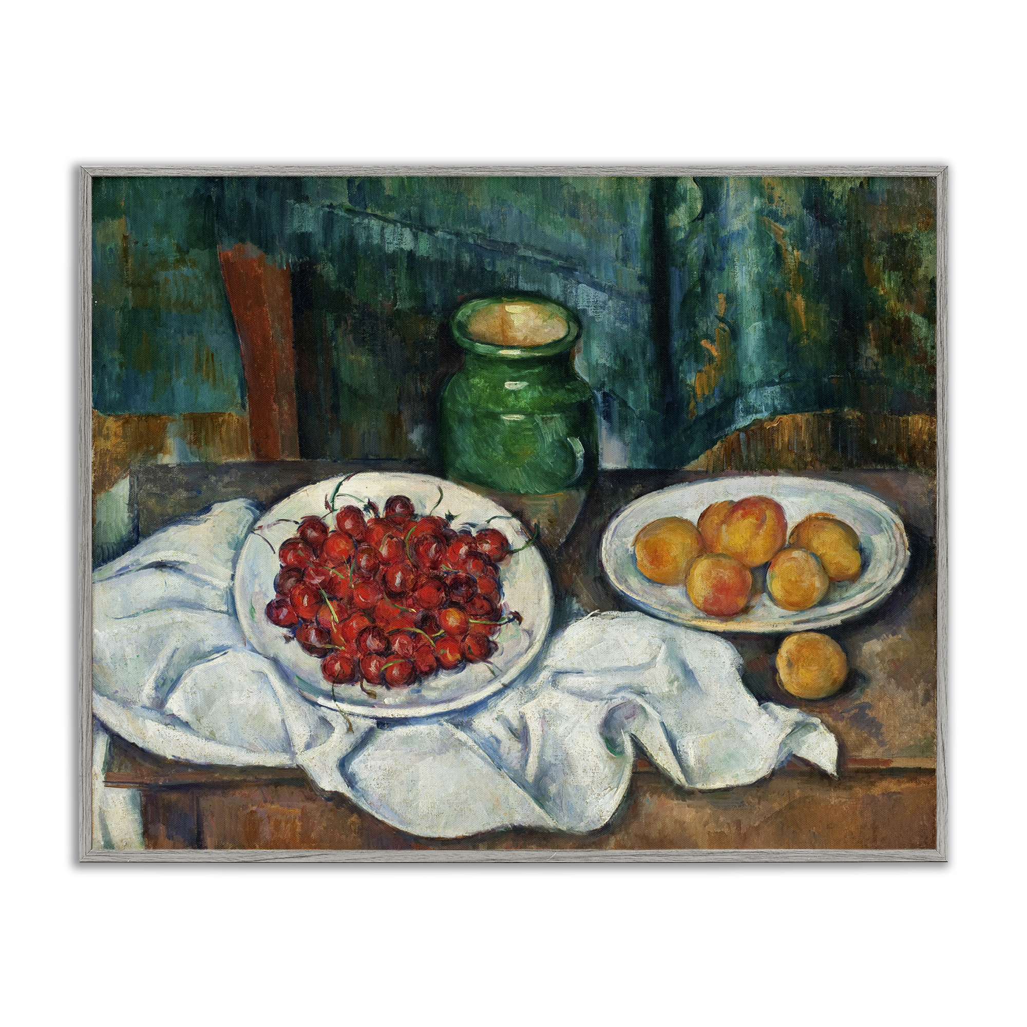Stupell Industries Classical Fruit Still Life Food & Beverage Painting Gray Framed Art Print Wall Art, 30 x 24