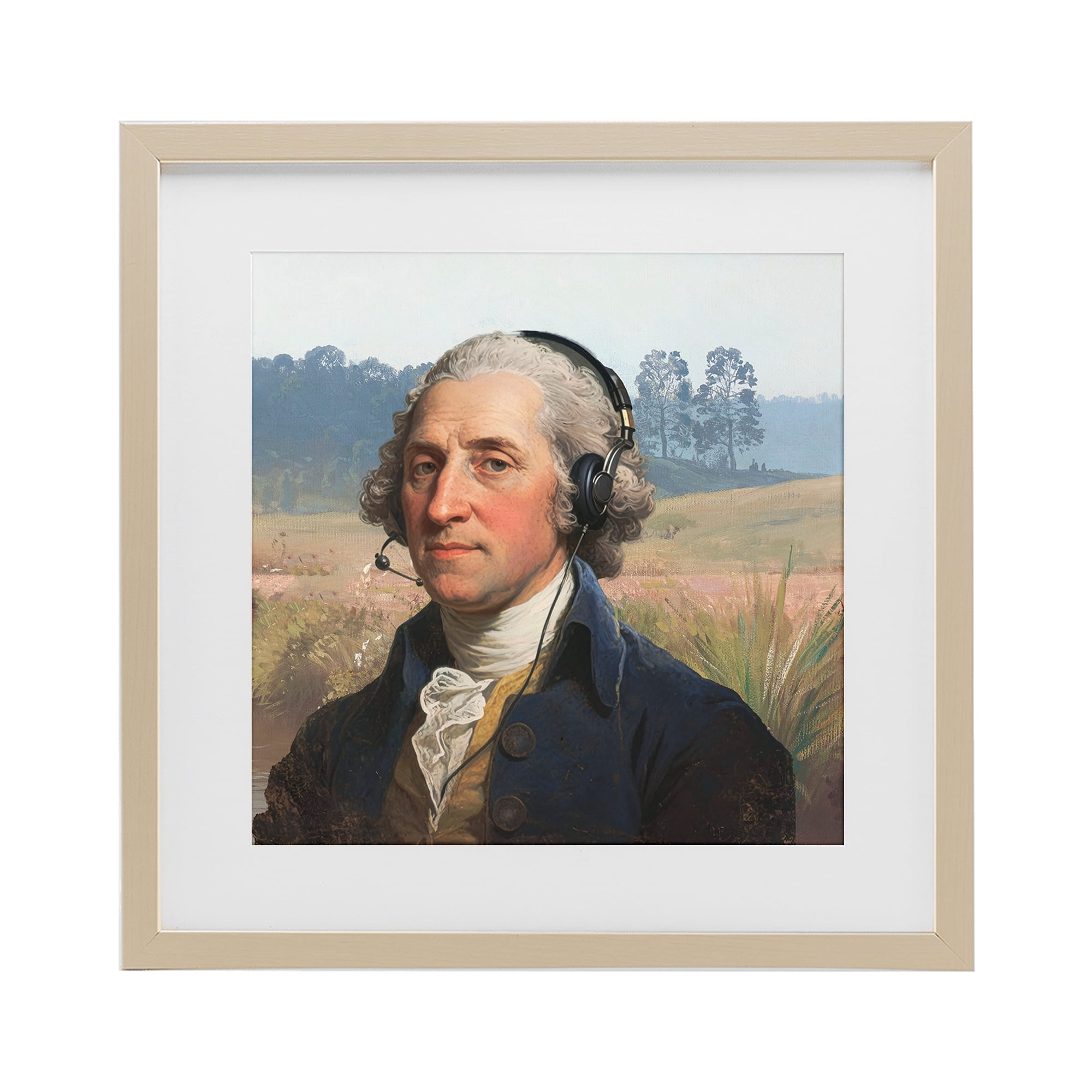 Stupell Industries Classical Gentleman with Headset Birch Framed Print Under Glass, design by CAD Designs
