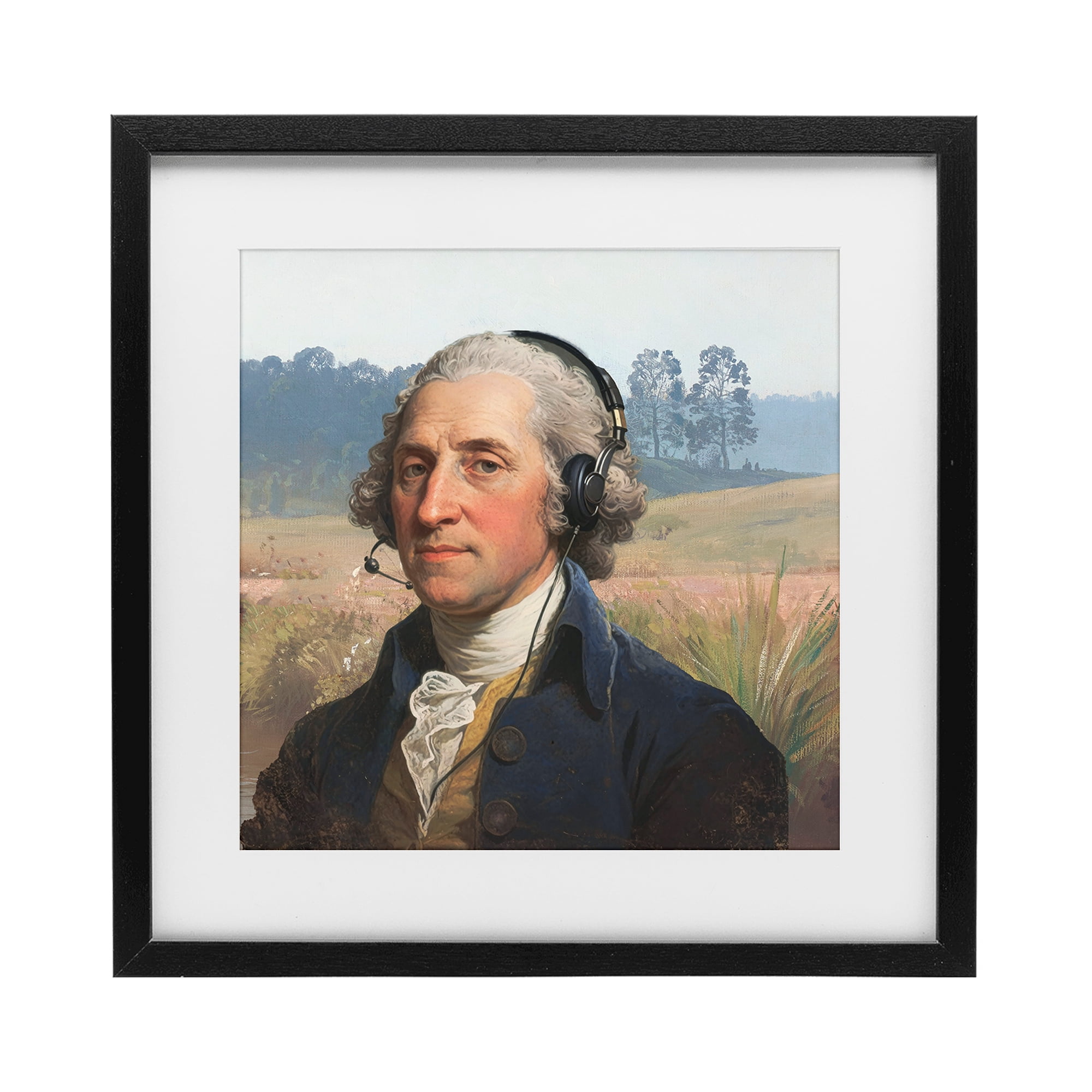 Stupell Industries Classical Gentleman with Headset Black Framed Print Under Glass, design by CAD Designs