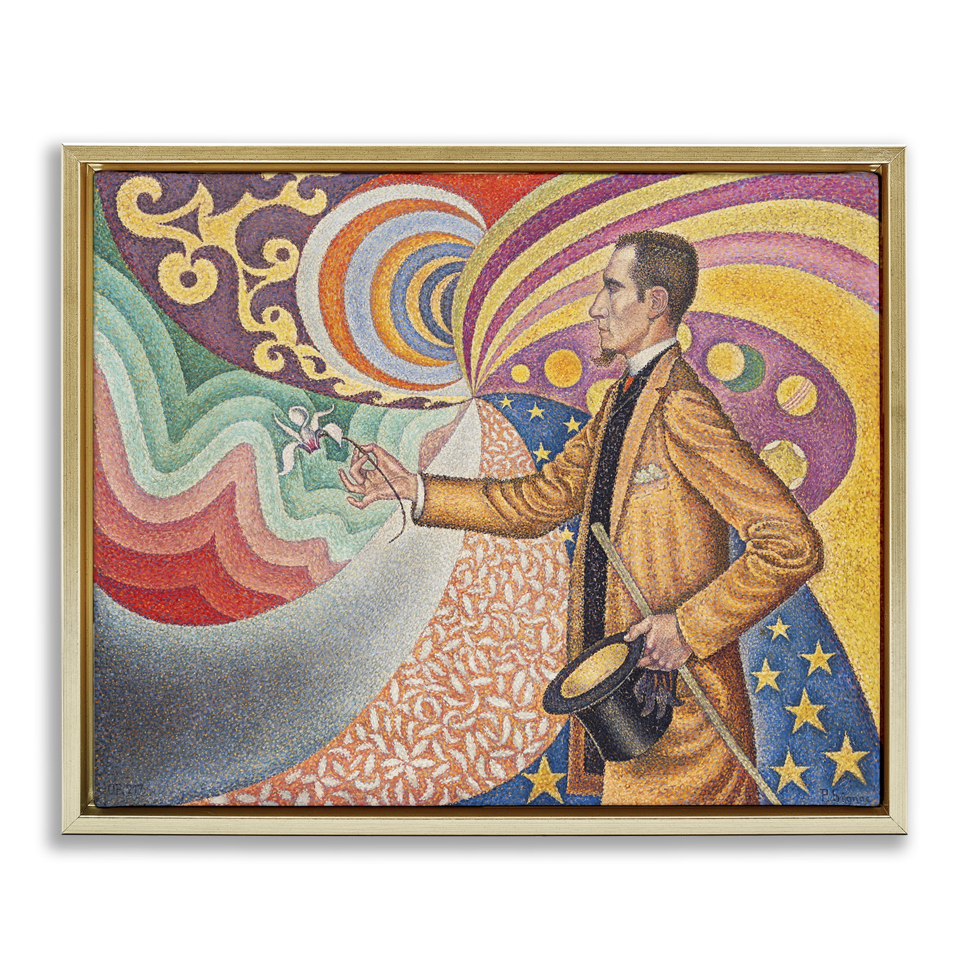 Stupell Industries Classical Georges Signac Painting People Painting Gold Floater Framed Canvas Art Print Wall Art, 31 x 25