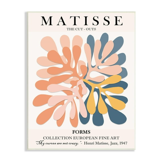 Stupell Industries Classical Matisse Painting Cut Out Forms Traditional Abstract, 10 x 15, Designed by Ros Ruseva