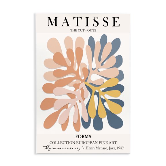 Stupell Industries Mid-Century Classical Matisse Cut Out Forms Wall Plaque Art, 13 x 19, by Ros Ruseva