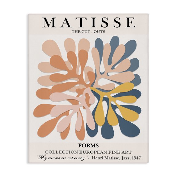 Stupell Industries Mid-Century Classical Matisse Cut Out Forms Canvas Art, 16 x 20, by Ros Ruseva
