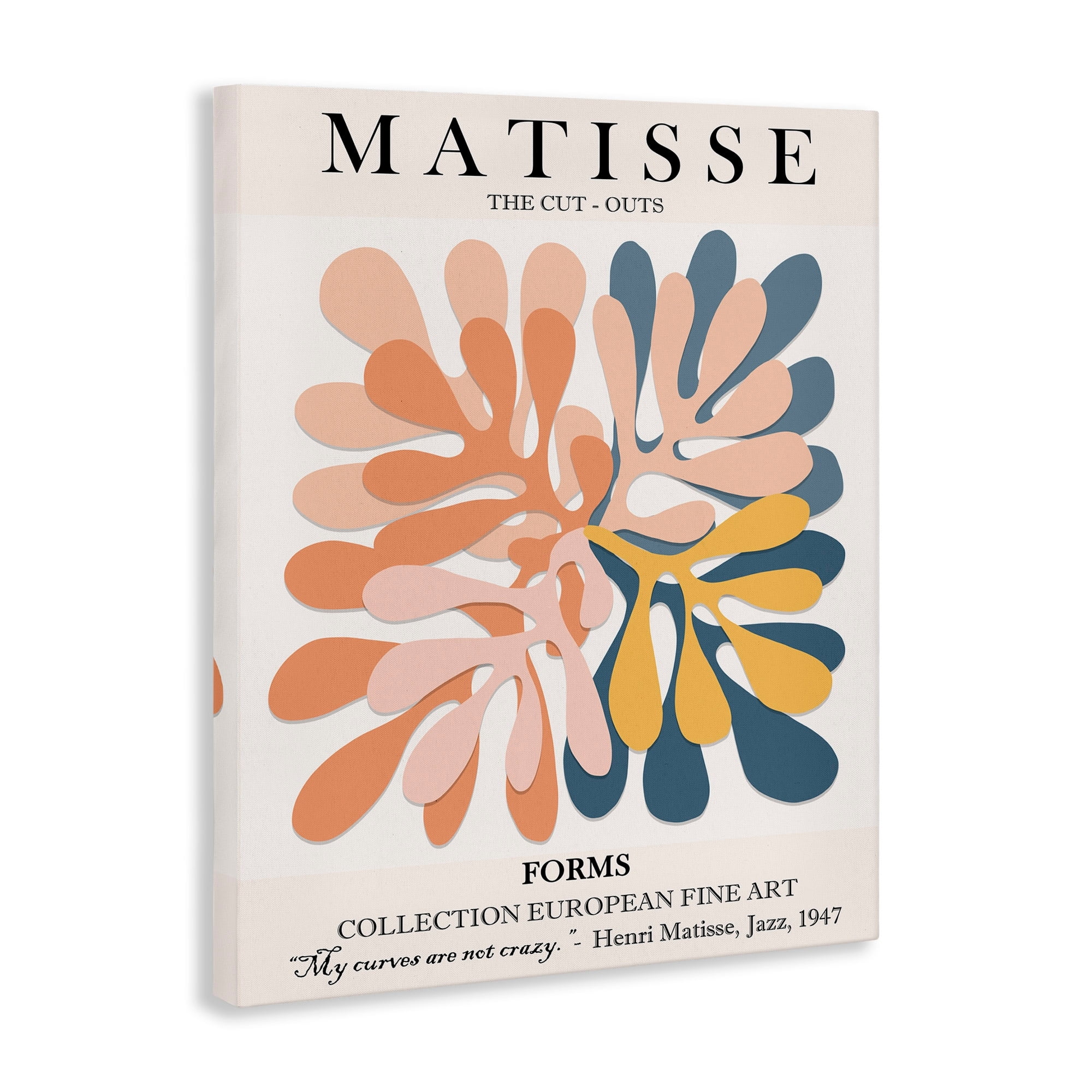 Stupell Industries Classical Matisse Painting Cut Out Forms Traditional Abstract, 36 x 48, Designed by Ros Ruseva