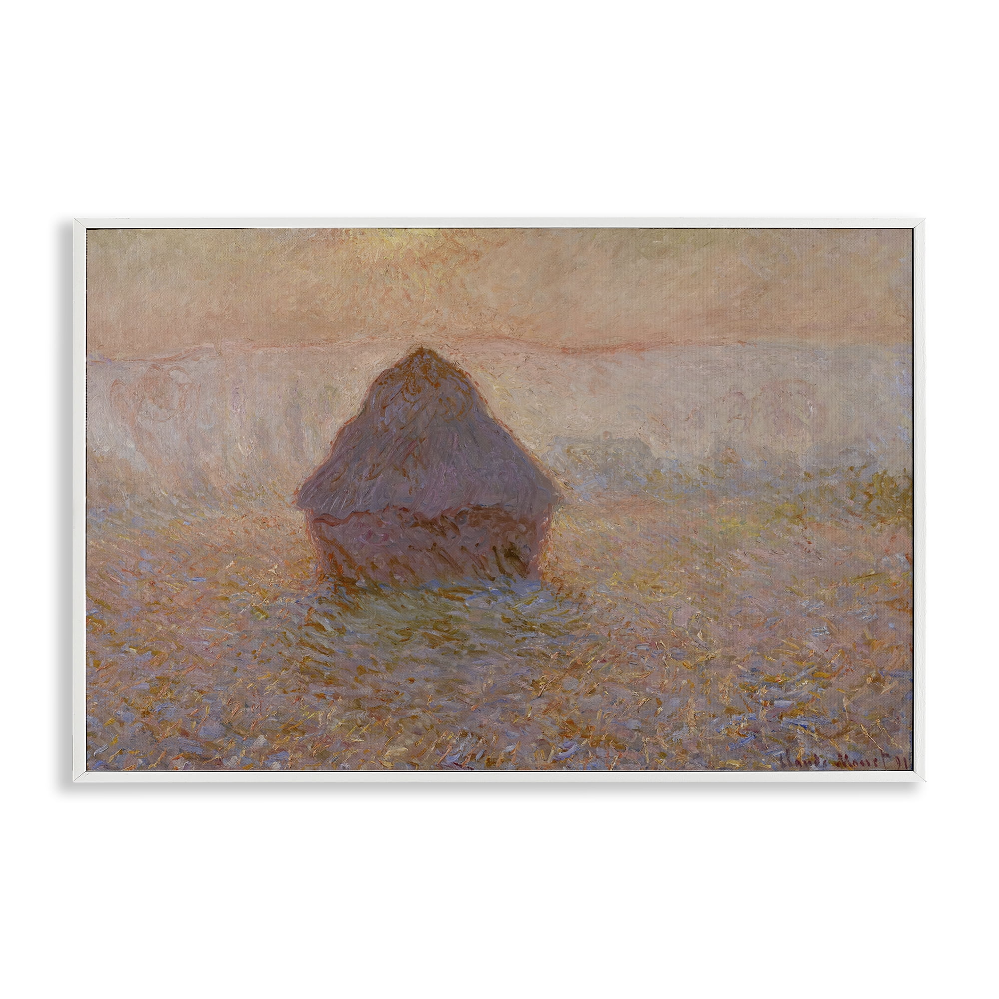 Stupell Industries Classical Monet Grainstack Landscape & Nature Painting White Framed Art Print Wall Art, 24 x 16