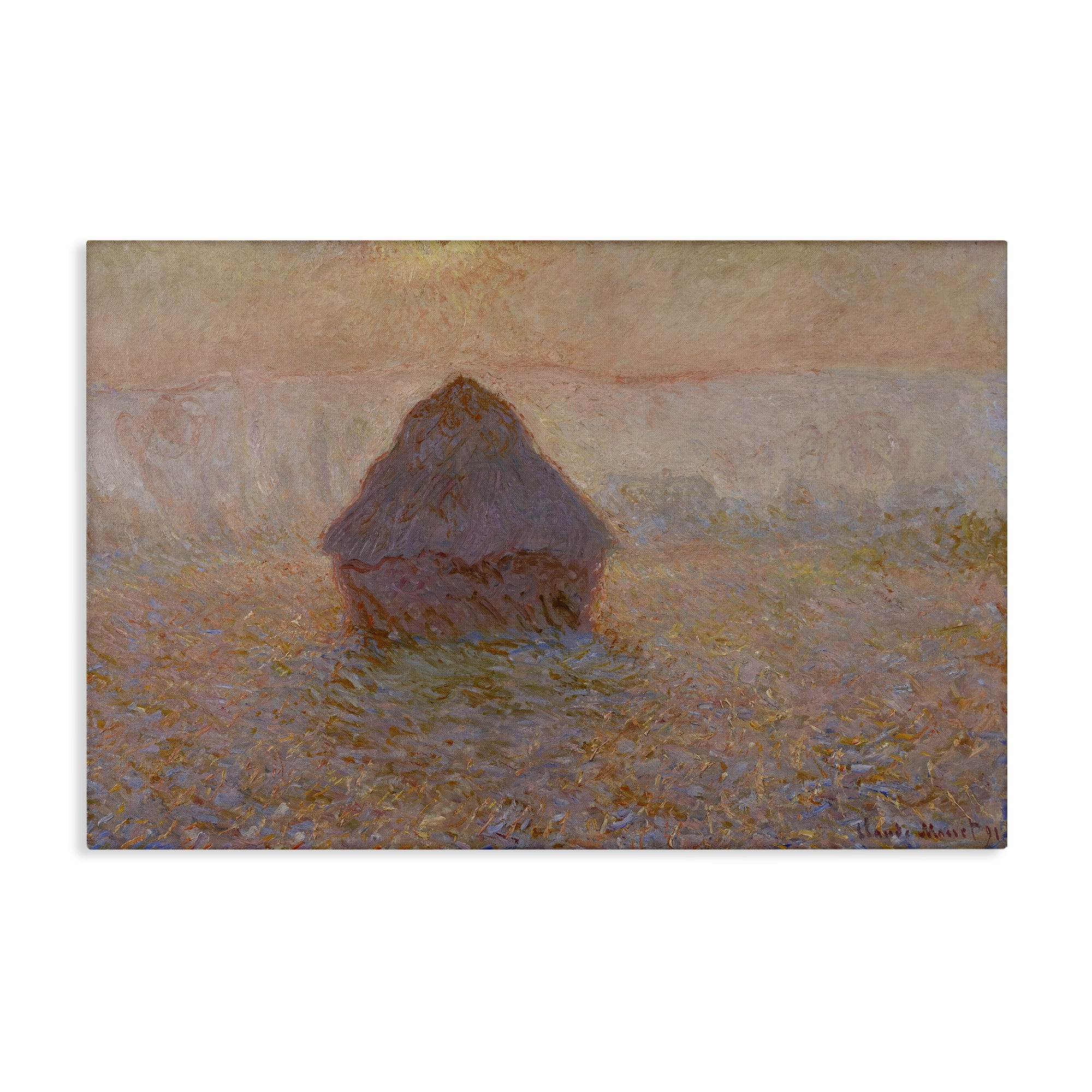 Stupell Industries Classical Monet Grainstack Landscape & Nature Painting Wrapped Canvas Art Print Wall Art, 36 x 24