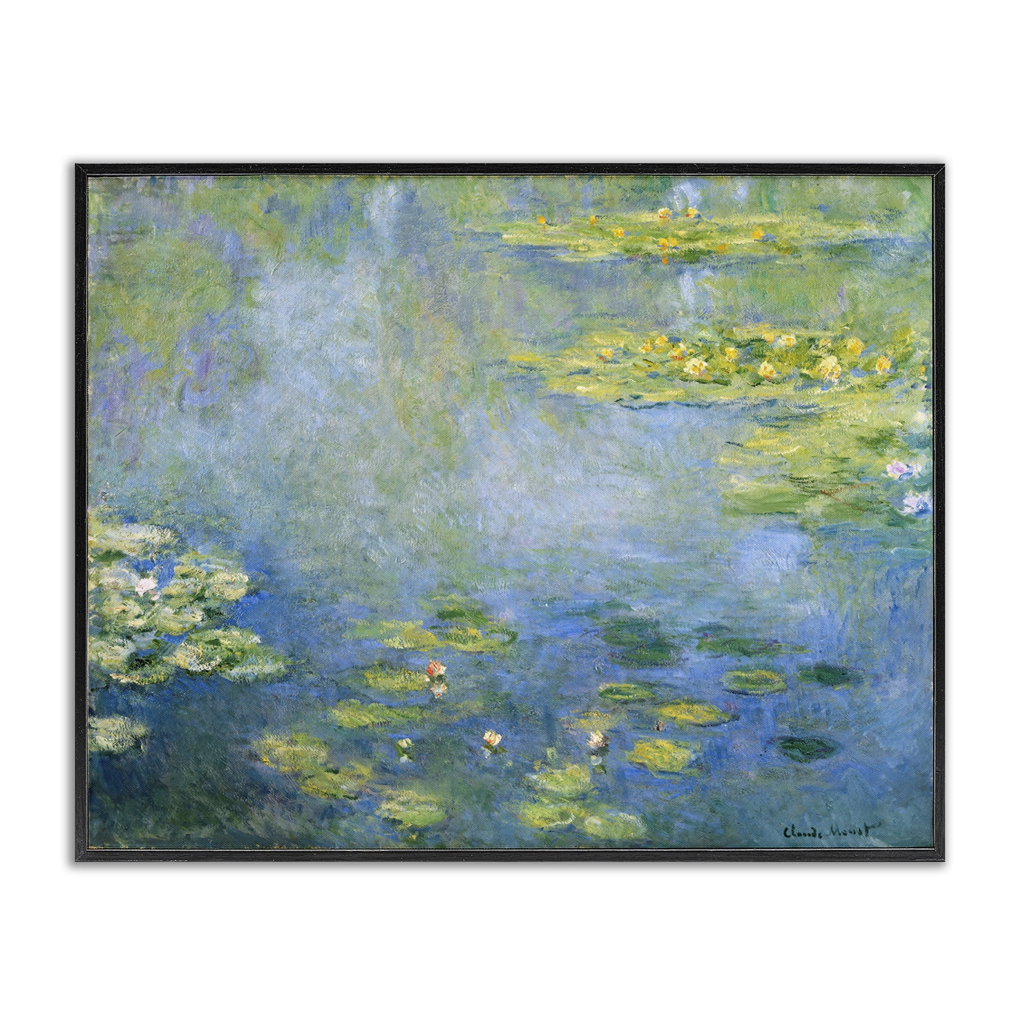 Stupell Industries Classical Monet Green Water Lilies Landscape & Nature Painting Black Framed Art Print Wall Art, 14 x 11